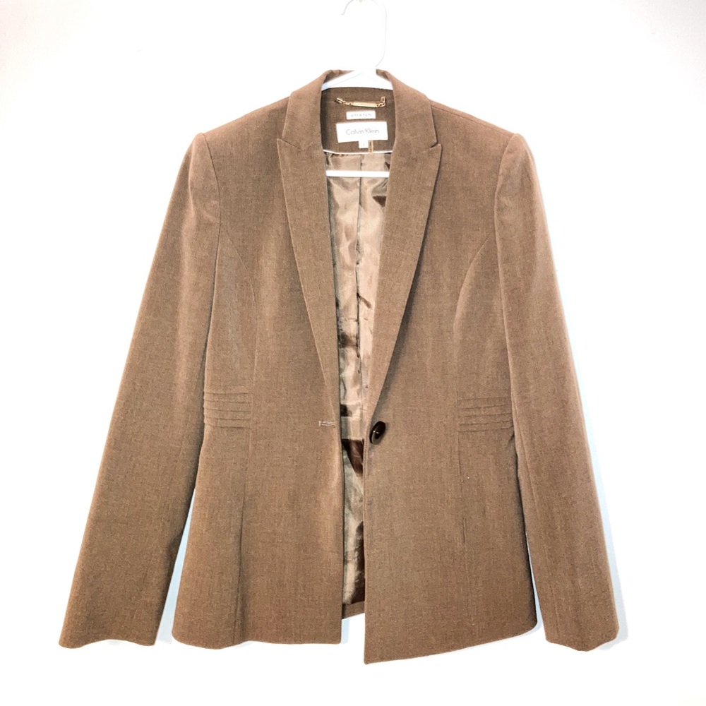 Calvin Klein Tan blazer size 2
